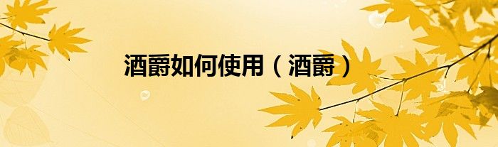 酒爵如何使用（酒爵）