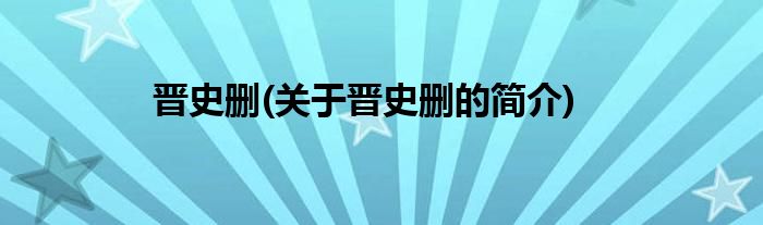 晋史删(关于晋史删的简介)