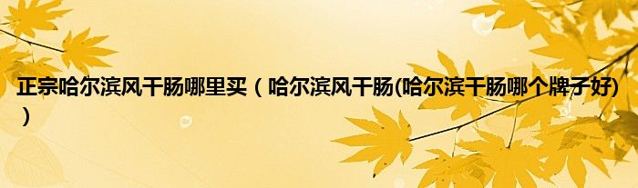 正宗哈尔滨风干肠哪里买（哈尔滨风干肠(哈尔滨干肠哪个牌子好)）