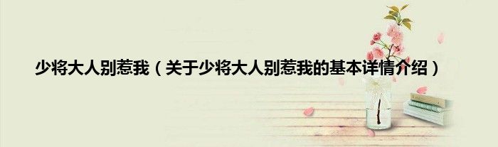 少将大人别惹我（关于少将大人别惹我的基本详情介绍）