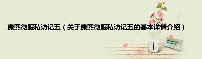 康熙微服私访记五（关于康熙微服私访记五的基本详情介绍）