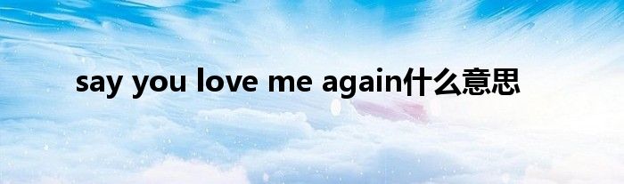 say you love me again什么意思