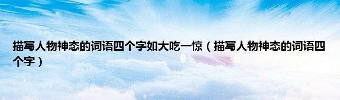 描写人物神态的词语四个字如大吃一惊（描写人物神态的词语四个字）