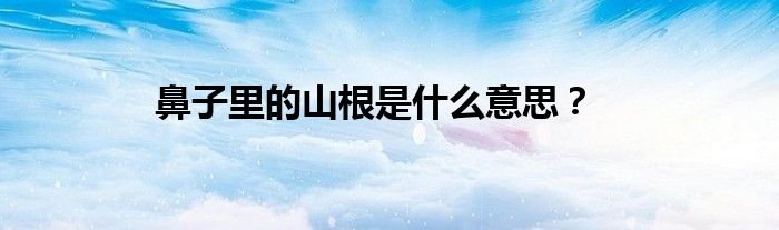 鼻子里的山根是什么意思？