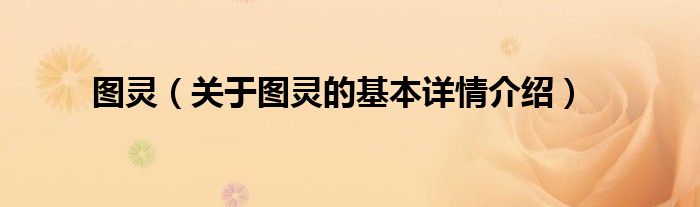 图灵（关于图灵的基本详情介绍）