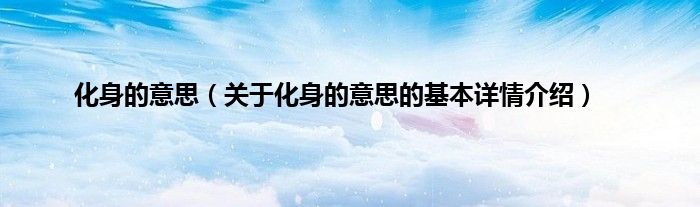 化身的意思（关于化身的意思的基本详情介绍）