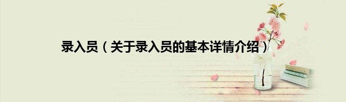 录入员（关于录入员的基本详情介绍）